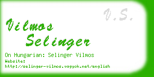 vilmos selinger business card